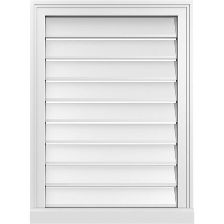 Ekena Millwork Vertical Surface Mount PVC Gable Vent: Functional, w/ 2"W x 2"P Brickmould Sill Frame, 22"W x 30"H GVPVE22X3003SF